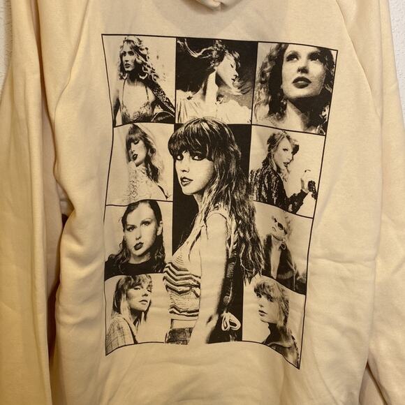 Taylor Swift Cream Official Eras Tour Hooded Pullover Sweatshirt NWOT Sz 2XL - Picture 4 of 12